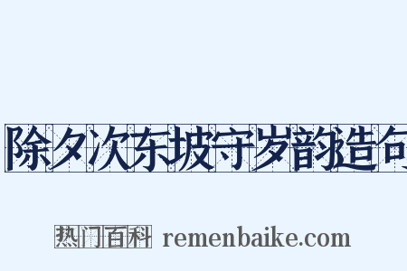 除夕次东坡守岁韵造句是什么意思的图片